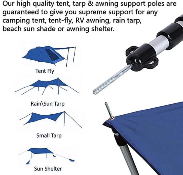 Adjustable Aluminum Tube Telescopic Tent PoleTarp PoleTent Pole (8)